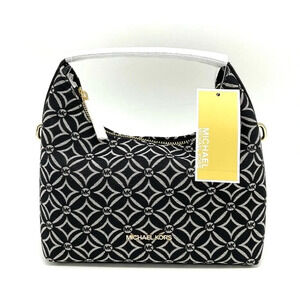 Michael Kors Ember Small Logo Jacquard Messenger Bag Black